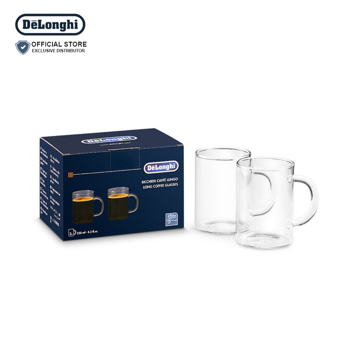 Long Coffee Americano Glass 250ml Set of 2 - DLSC320